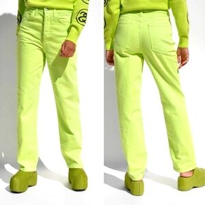 Mara Hoffman Georgina Jeans In Lime Size 16 NWOT